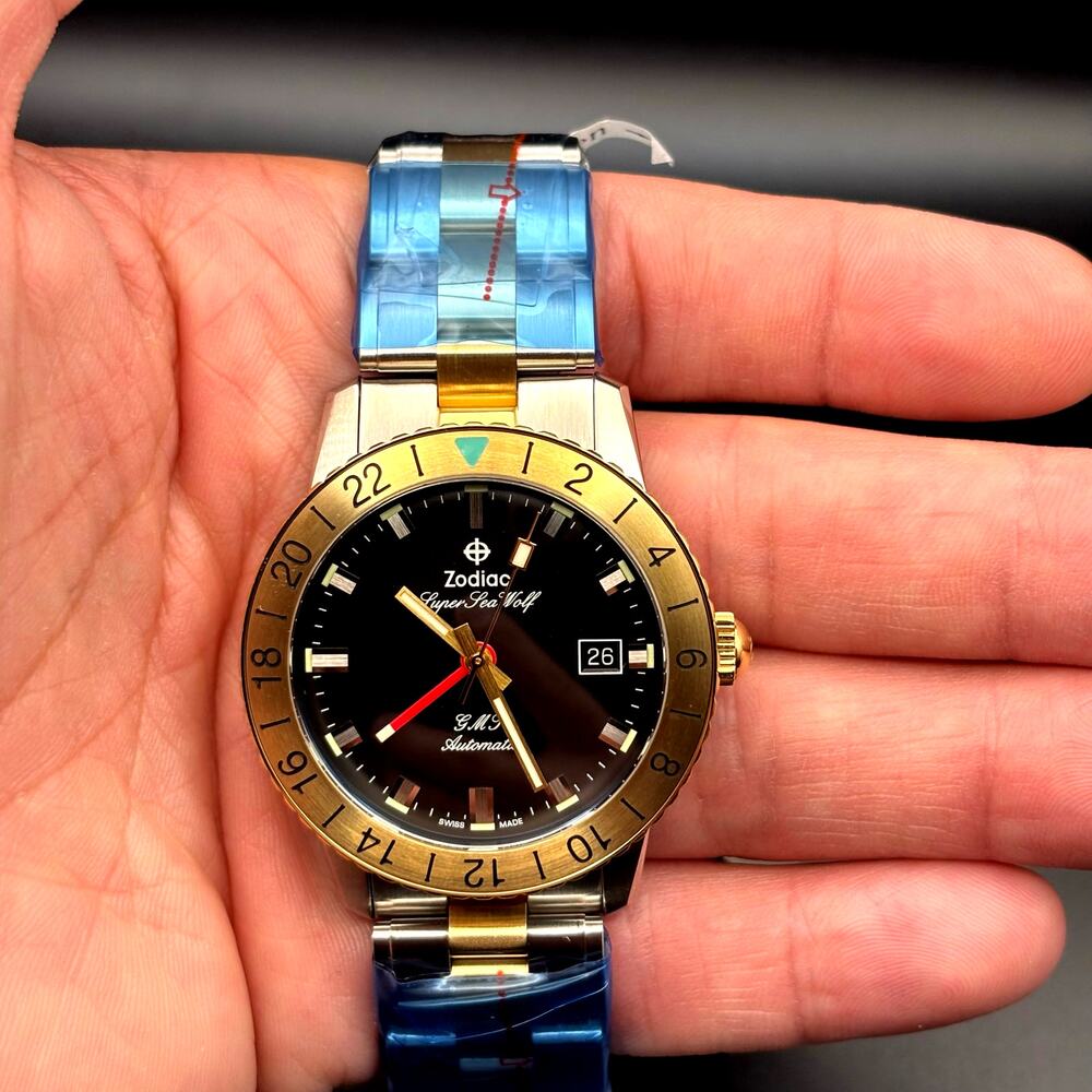 Zodiac Super Sea Wolf ZO9406 Mens 40mm GMT Automatic Stainless Steel Watch NIBWT - Picture 13 of 17